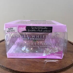 Glade Angel Whispers Scented Oil Candles Kit Glass Holder 2 Refills Discontinued